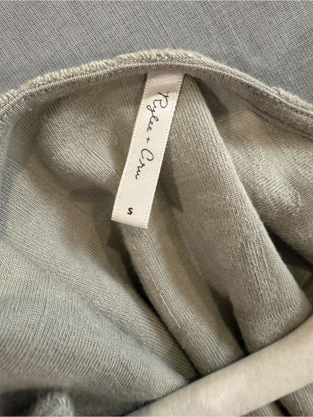 Rylee + Cru Grey Terry Tank Dress | Palm Check size Small - Picture 6 of 6